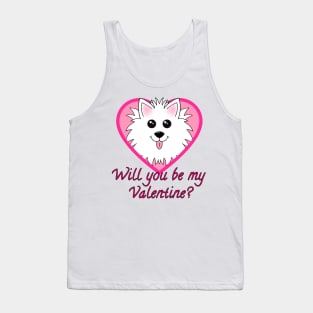 Will you be my Valentine? with Dog in Heart Tank Top